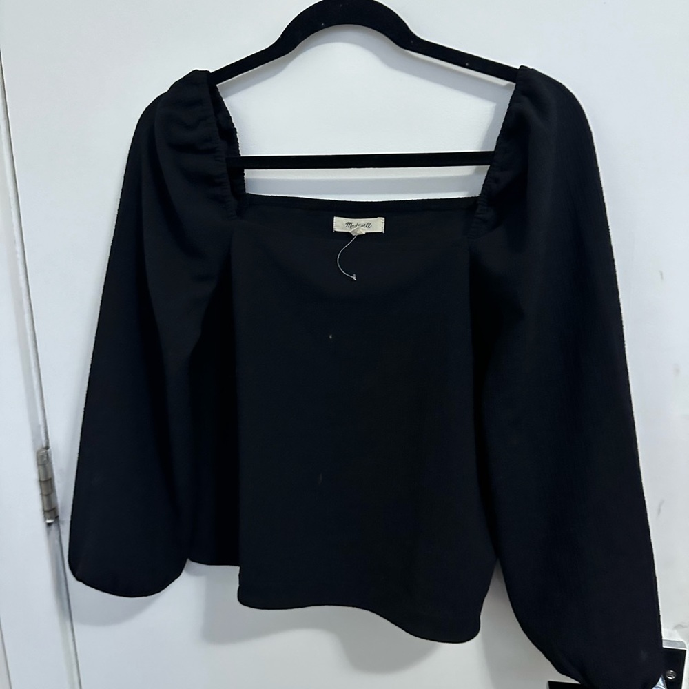 Madewell Black Square Neck Top